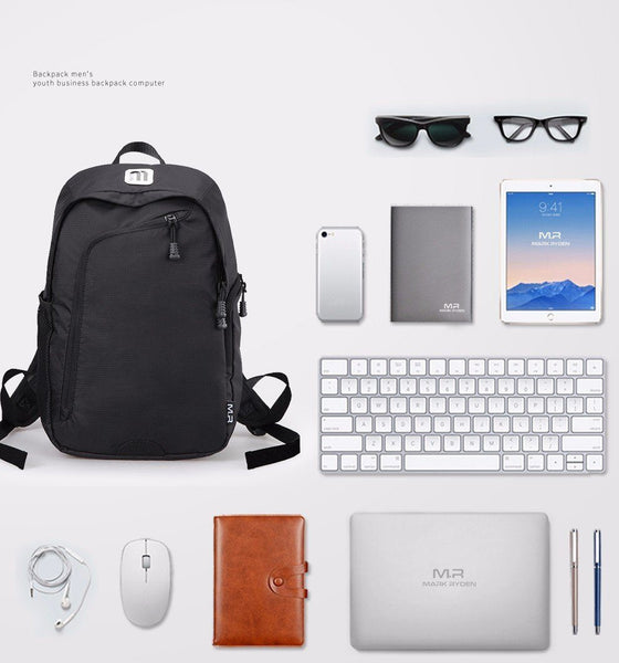 Business Casual Men's 14 Inch Laptop Backpacks for Leisure Travel Daypacking with Battery Slot for USB Charging
