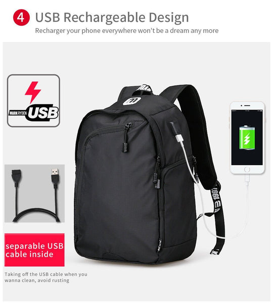 Business Casual Men's 14 Inch Laptop Backpacks for Leisure Travel Daypacking with Battery Slot for USB Charging