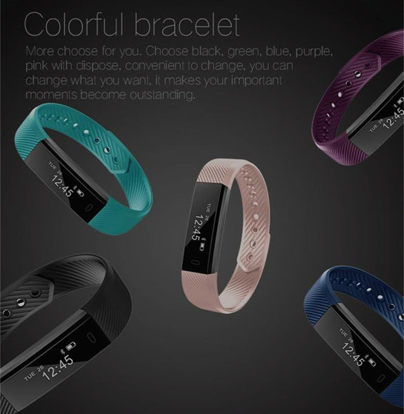 New Smart Bracelet Band with Sleep Activity Fitness Tracker Alarm Clock Vibration Pedometer Indicator for Iphone Android Smartband.