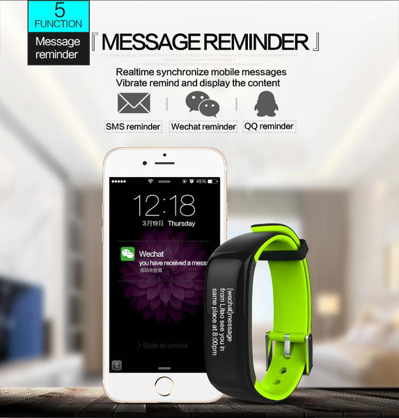 New Smartband Bluetooth Fitness Bracelet with Blood Pressure Heart Rate Monitor for Android IOS Phone.