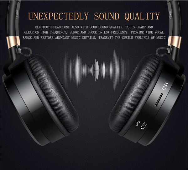 New Studio Bluetooth Headphones Wireless with Microphone Support TF Card FM Radio Stereo Headset