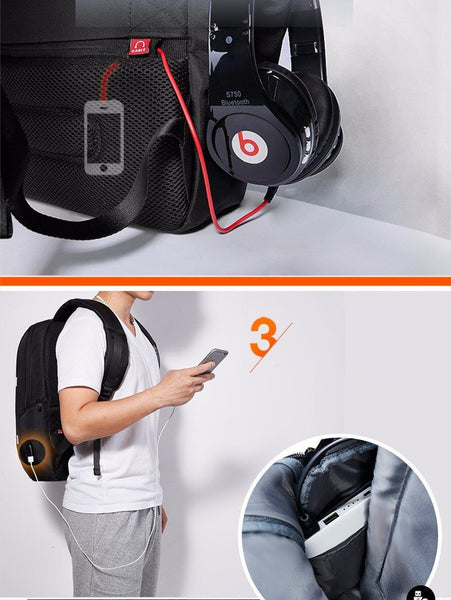 New 17 Inch Water-Resistant Backpack for Laptops and Travels with Battery Slot for USB Charging