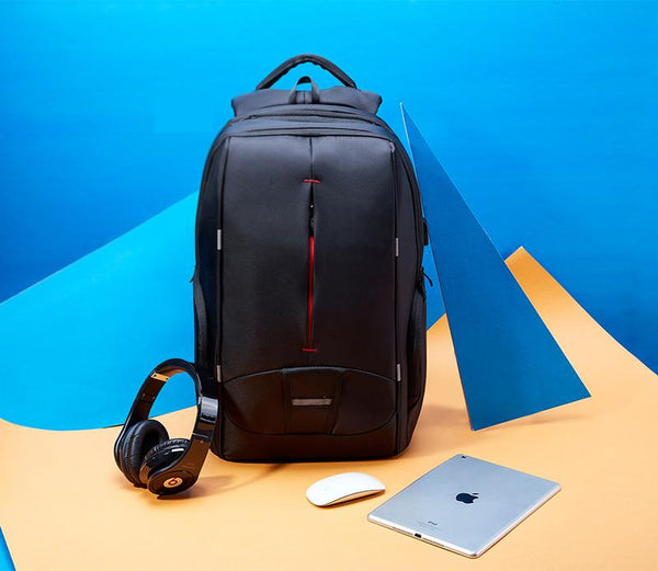 New 17 Inch Water-Resistant Collegiate Travel Work School Outdoors Backpack with Battery Slot for USB Charging