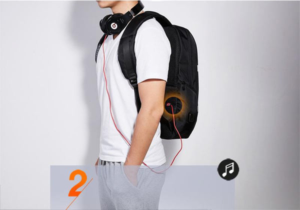 New 17 Inch Water-Resistant Collegiate Travel Work School Outdoors Backpack with Battery Slot for USB Charging