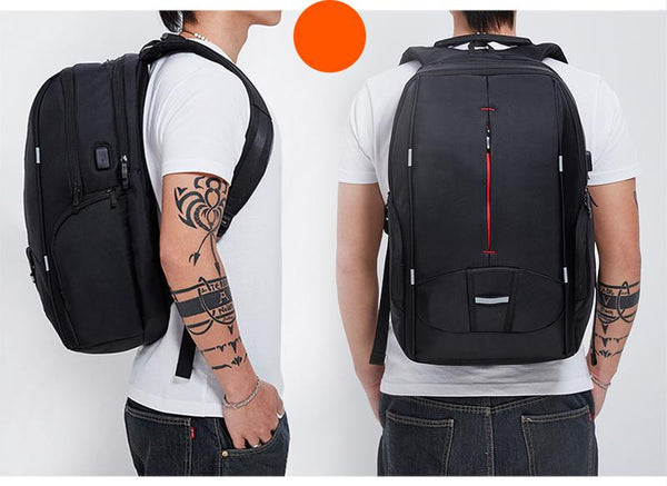New 17 Inch Water-Resistant Collegiate Travel Work School Outdoors Backpack with Battery Slot for USB Charging