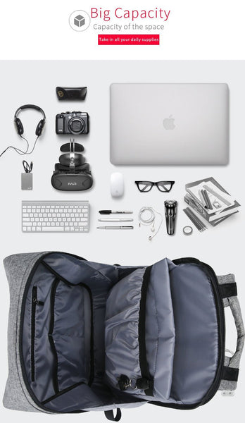 New Men's Water Repellent Backpack for 15.6 Inch Laptop Backpack with Large Capacity