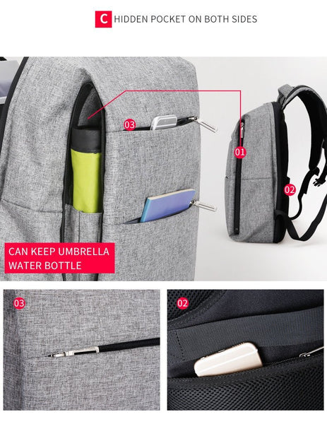 New Men's Water Repellent Backpack for 15.6 Inch Laptop Backpack with Large Capacity
