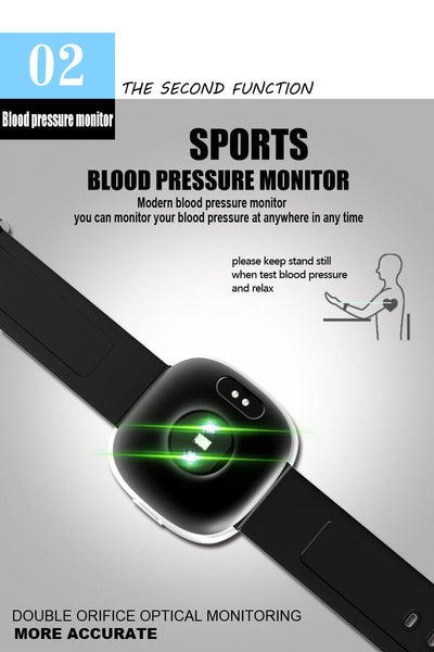 Classic Smart Band Blood Pressure Heart Rate Monitor Smart Bracelet with Pedometer Sleep Fitness Tracker for Android IOS Smartphone.