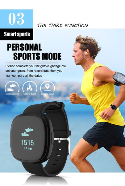 Classic Smart Band Blood Pressure Heart Rate Monitor Smart Bracelet with Pedometer Sleep Fitness Tracker for Android IOS Smartphone.