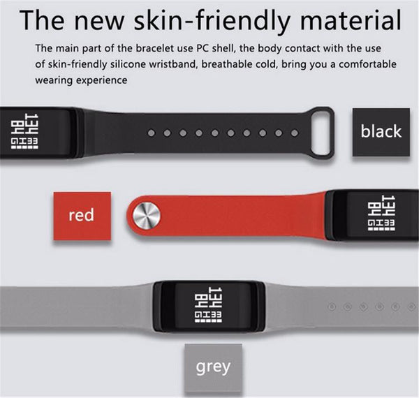 New Fitness Tracker Wristband Heart Rate Monitor Smart Band with Blood Pressure Pedometer.