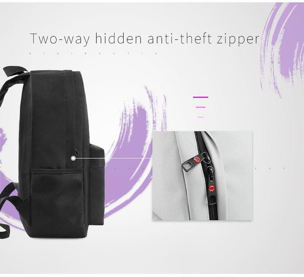 Simplistic Men's School 14 Inch Laptop Preppy Backpack with USB Charging