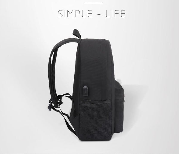 Simplistic Men's School 14 Inch Laptop Preppy Backpack with USB Charging