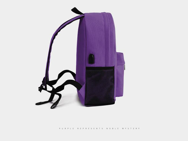 Simplistic Men's School 14 Inch Laptop Preppy Backpack with USB Charging