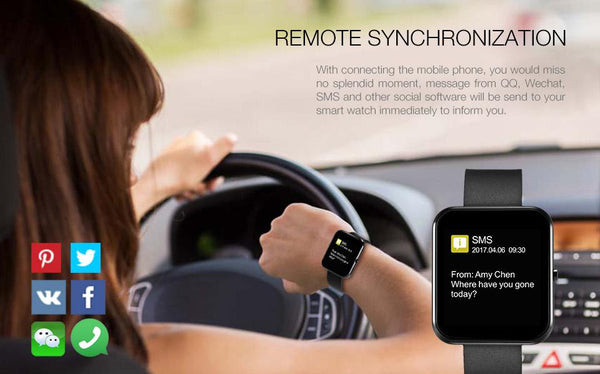 New Bluetooth Smart Watch with Leather & Silicone Band for IOS Android Smartphone