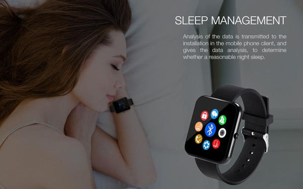 New Bluetooth Smart Watch with Leather & Silicone Band for IOS Android Smartphone