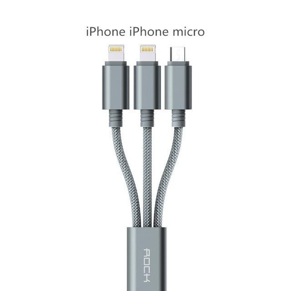 New Micro USB 3 IN 1 Deluxe USB Cable for iPhone 6 7 Android with Mobile Phone Data Sync at 1.2M Length.