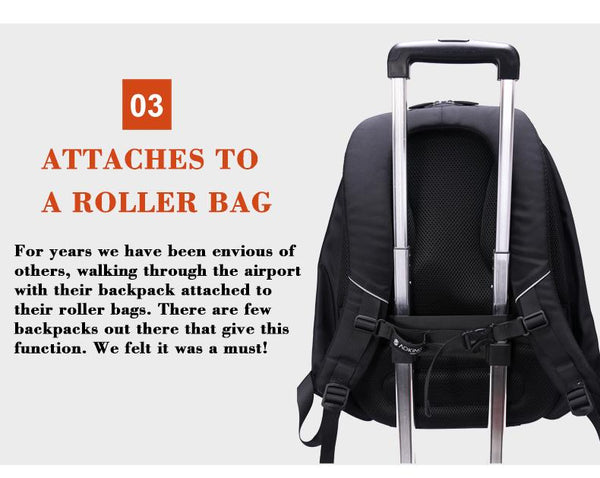 New Anti-Theft Water-Resistant Large Capacity Backpack with Reflective Tap & Battery Slot for USB Charging