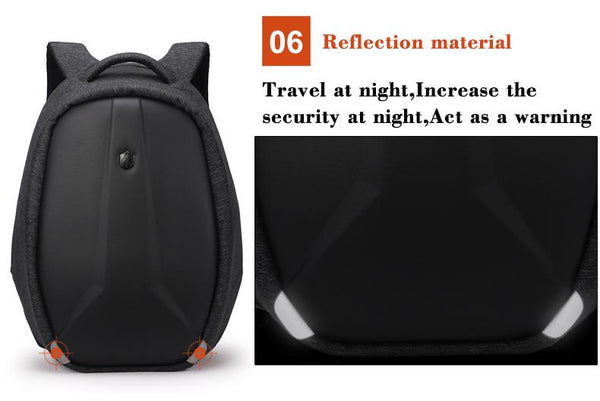 New Anti-Theft Water-Resistant Large Capacity Backpack with Reflective Tap & Battery Slot for USB Charging