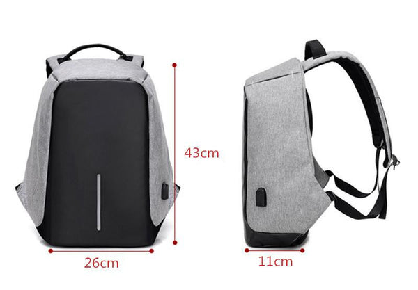 New Soft Handle Anti-Theft Leisure Travel Indoor & Outdoor Laptop Backpack with Battery Slot for USB Charging