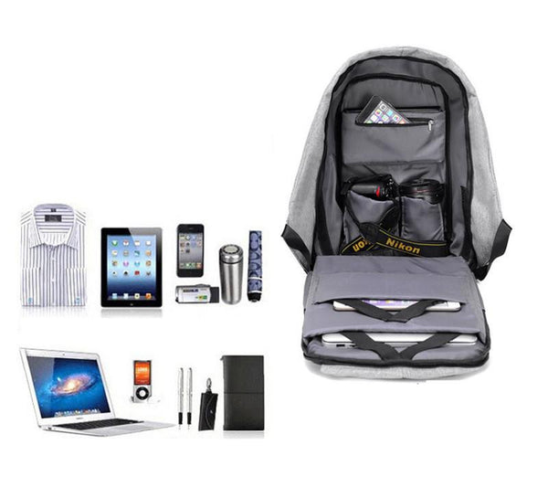New Soft Handle Anti-Theft Leisure Travel Indoor & Outdoor Laptop Backpack with Battery Slot for USB Charging