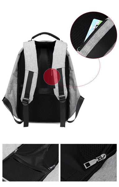 New Soft Handle Anti-Theft Leisure Travel Indoor & Outdoor Laptop Backpack with Battery Slot for USB Charging