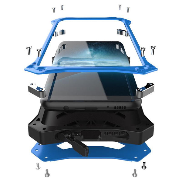 New Futuristic Style Aluminum Full Wrap Protective Metallic Case for iPhone 11 Pro Max Series.