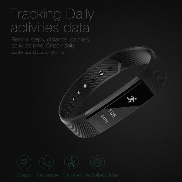 New Smart Bracelet Band with Sleep Activity Fitness Tracker Alarm Clock Vibration Pedometer Indicator for Iphone Android Smartband.
