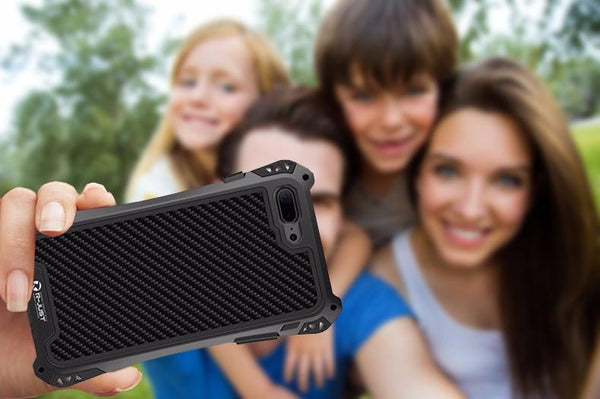 New Carbon Fiber Suited Outdoor Shockproof Alloy Case Cover for iPhone X XS XR 11 13 Pro Max Series.