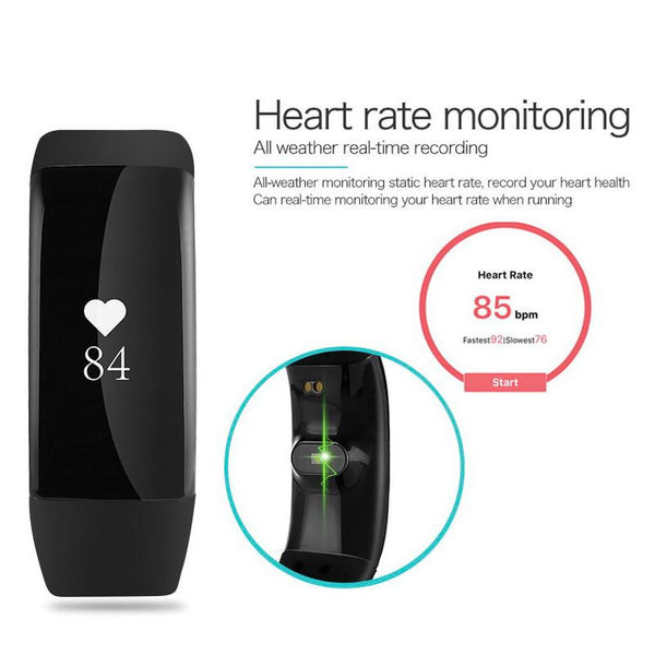 New Time Owner Smart Heart Rate Monitor Fitness Bluetooth Tracker Smart Bracelet Activity Tracker for iOS Android Smart Wristband.