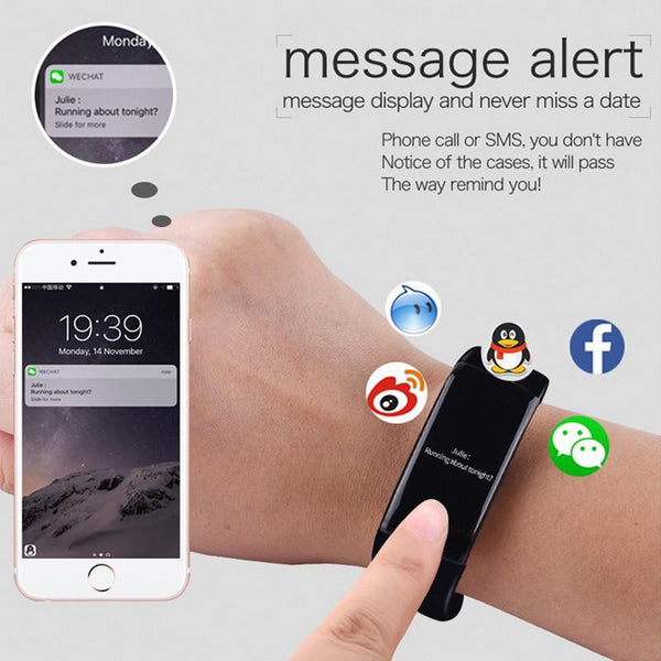 New Time Owner Smart Heart Rate Monitor Fitness Bluetooth Tracker Smart Bracelet Activity Tracker for iOS Android Smart Wristband.