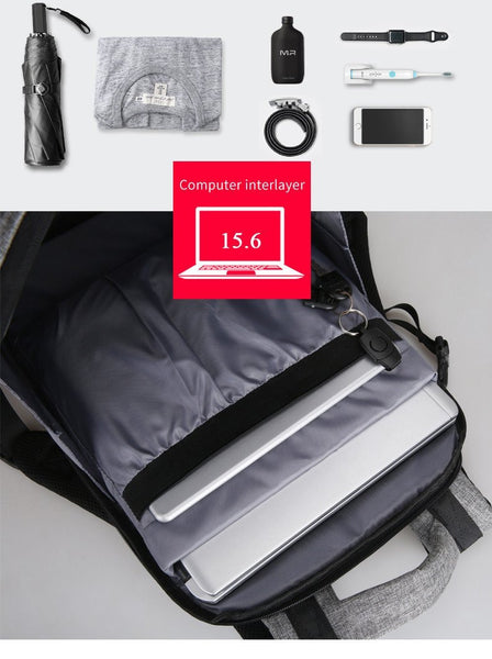 New Men's Water Repellent Backpack for 15.6 Inch Laptop Backpack with Large Capacity
