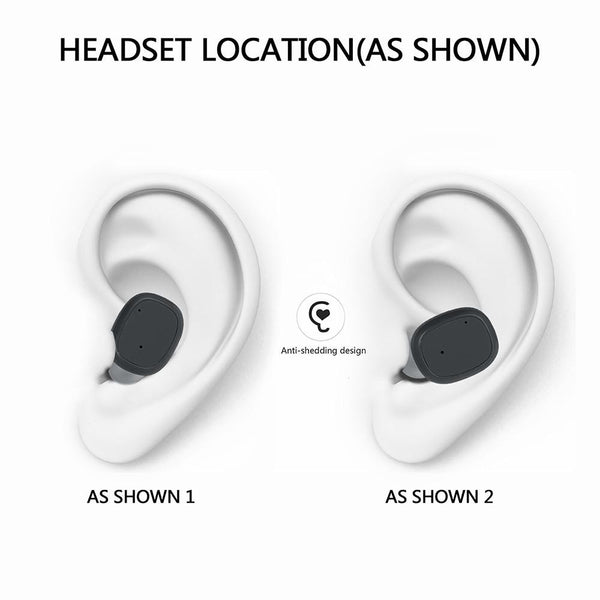 True Wireless Earbuds Mini Stereo Headset with Mic Handsfree Bluetooth 4.2 Earphone Charger Box for iPhone and Andoid