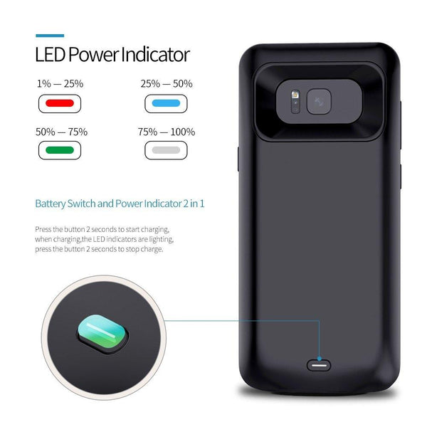 New 5000mAh Rechargeable Charging Power Bank Cover External Battery Case for Samsung S8 S8 Plus