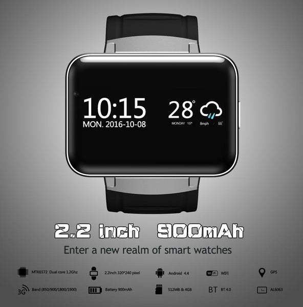 New Enhanced Screen Bluetooth Smart Watch Android OS Camera with Touch Screen GPS Dual Core 1.2GHz