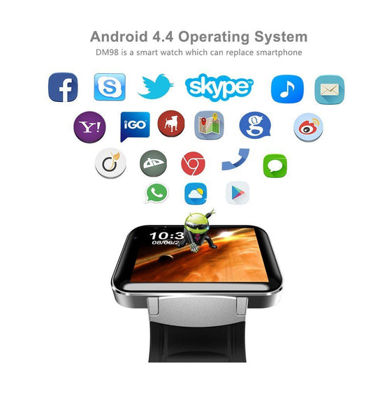 New Enhanced Screen Bluetooth Smart Watch Android OS Camera with Touch Screen GPS Dual Core 1.2GHz