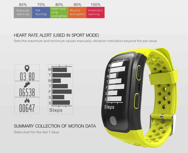 New Bluetooth GPS Smart Band IP68 Waterproof Smart Wristband Heart Rate Fitness Tracker Bracelet Pedometer