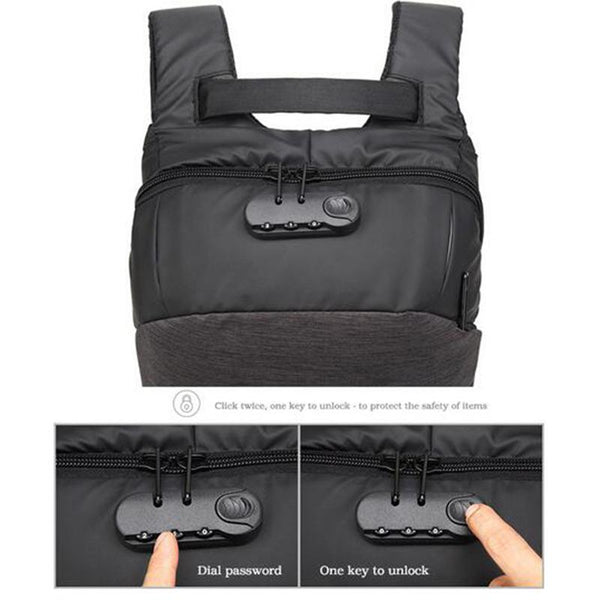 New USB Charge 15.6 Inch Laptop Computer New Anti-theft Password Lock Bag Backpack