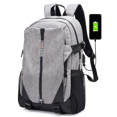 New Ultra Light Canvas External USB Charging Smart Casual Backpack for Travel Daypacking