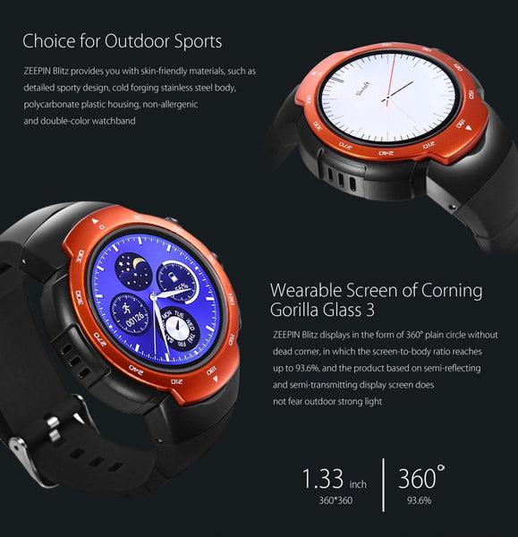 New Intelligent Sports Smart Watch Phone 3G Android 5.1 Camera Waterproof with Email GPS Heart Rate Monitor