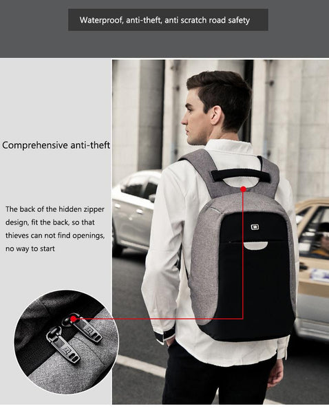 New Oxford Water-Resistant 15 Inch Laptop School Backpack Bag with Battery Slot for USB Charging