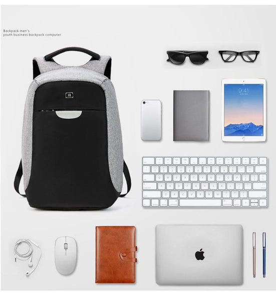 New Oxford Water-Resistant 15 Inch Laptop School Backpack Bag with Battery Slot for USB Charging