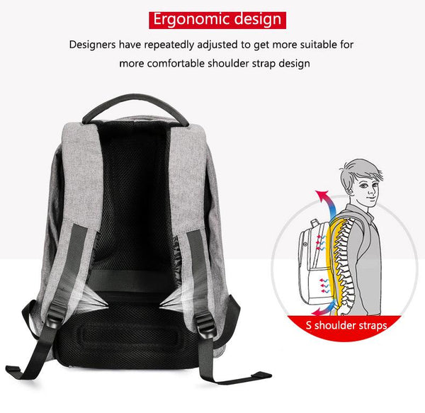 New Oxford Water-Resistant 15 Inch Laptop School Backpack Bag with Battery Slot for USB Charging