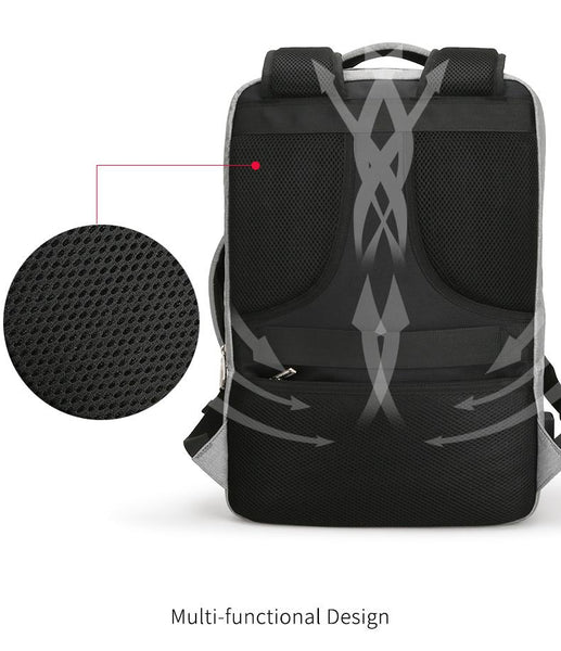 New Hybrid Huge Capacity Water-Resistant USB Design 15 Inch Laptop Backpack Short Trip Travel Bag