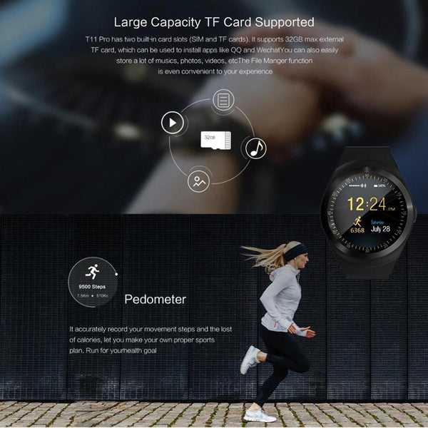 New Simplistic Round Business Smart Watch Support Nano SIM &TF Card with Whatsapp & Facebook for IOS Android