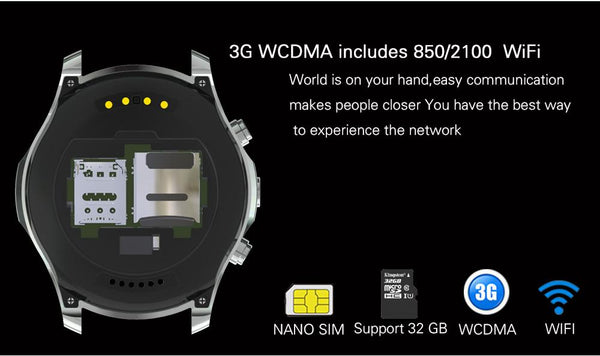 New GPS Sport Smartwatch Android 5.1 RAM 512MB + ROM 4GB Support TF Card  3G WIFI  Heart Rate Monitor