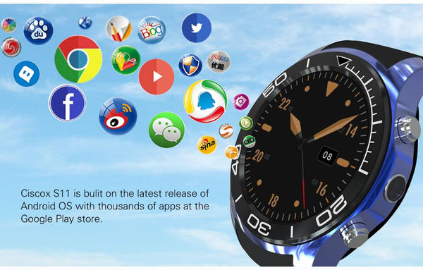 New GPS Sport Smartwatch Android 5.1 RAM 512MB + ROM 4GB Support TF Card  3G WIFI  Heart Rate Monitor