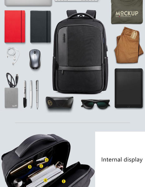 New Urban Traveler's External USB Charge 15.6 inch Notebook Laptop Unisex City Backpack