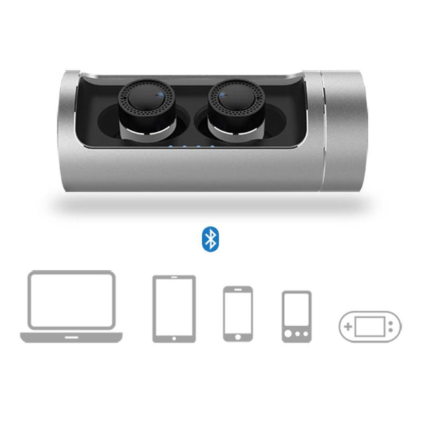 New Dual Dynamic Luxury Mini Wireless Bluetooth Sports Earphone In-Ear Earbuds with Charging Box & Active Noise Cancelling