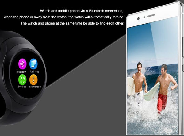 New IPS Round Screen Bluetooth Anti-Lost Android Sport Smart Watch Clock Support SIM Card TF card