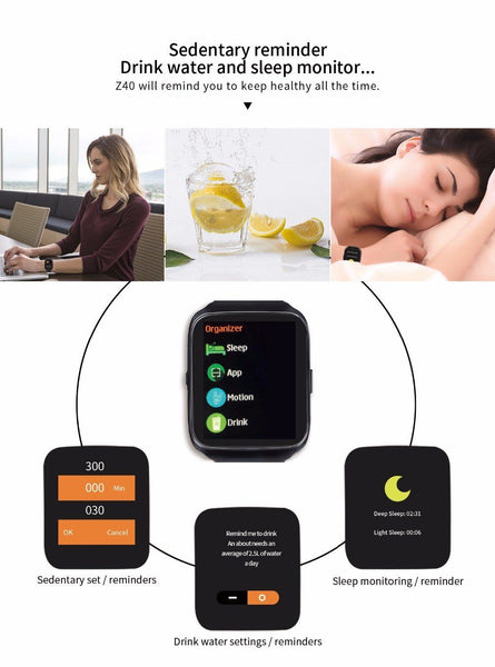 New Bluetooth Sports Smartwatch Heart Rate Blood Pressure Monitor Smart Band for Android IOS